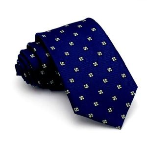 Navy Blue Jacquard Patterned Tie NWOT